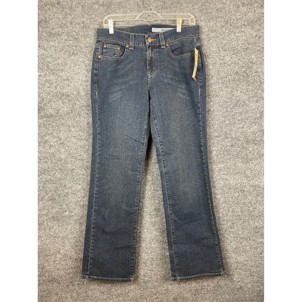 DKNY Jeans Straight Leg Women's 8 Blue NEW Dark Wash Denim